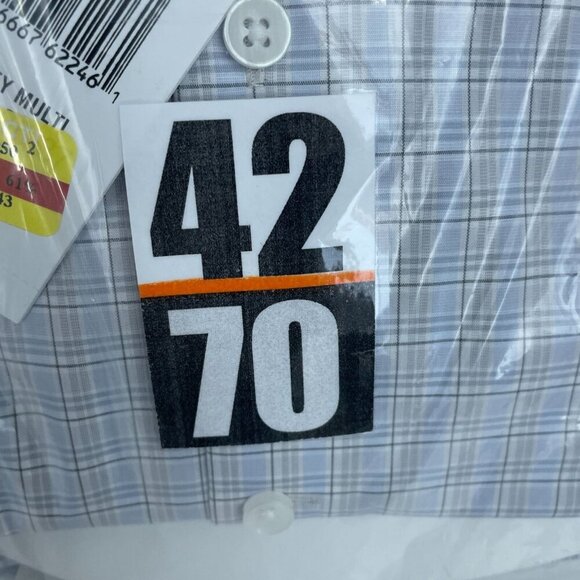 Michael Kors Mens Grey Multi Plaid Dress Shirt XL Regular Fit NWT 4270 - Picture 7 of 8